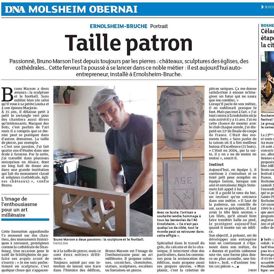 Article DNA-Bruno Marson-Taille Patron-Tailleur de pierre Strasbourg Ernolsheim-Bruche_square size_900x900px