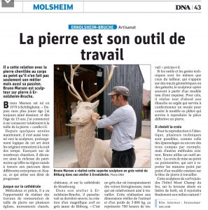 Article DNA-bruno marson tailleur de pierre et sculpteur ernolsheim bruche strasbourg