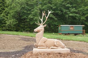 Sculpture cerf en grès