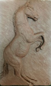 sculpture cheval argile sculpteur bruno marson ernolsheim bruche strasbourg