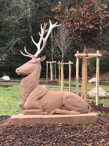 Cerf - Taille de pierre -Bruno Marson tailleur de pierre et sculpteur-Strasbourg Ernolsheim-Bruche Alsace Bas-Rhin 67